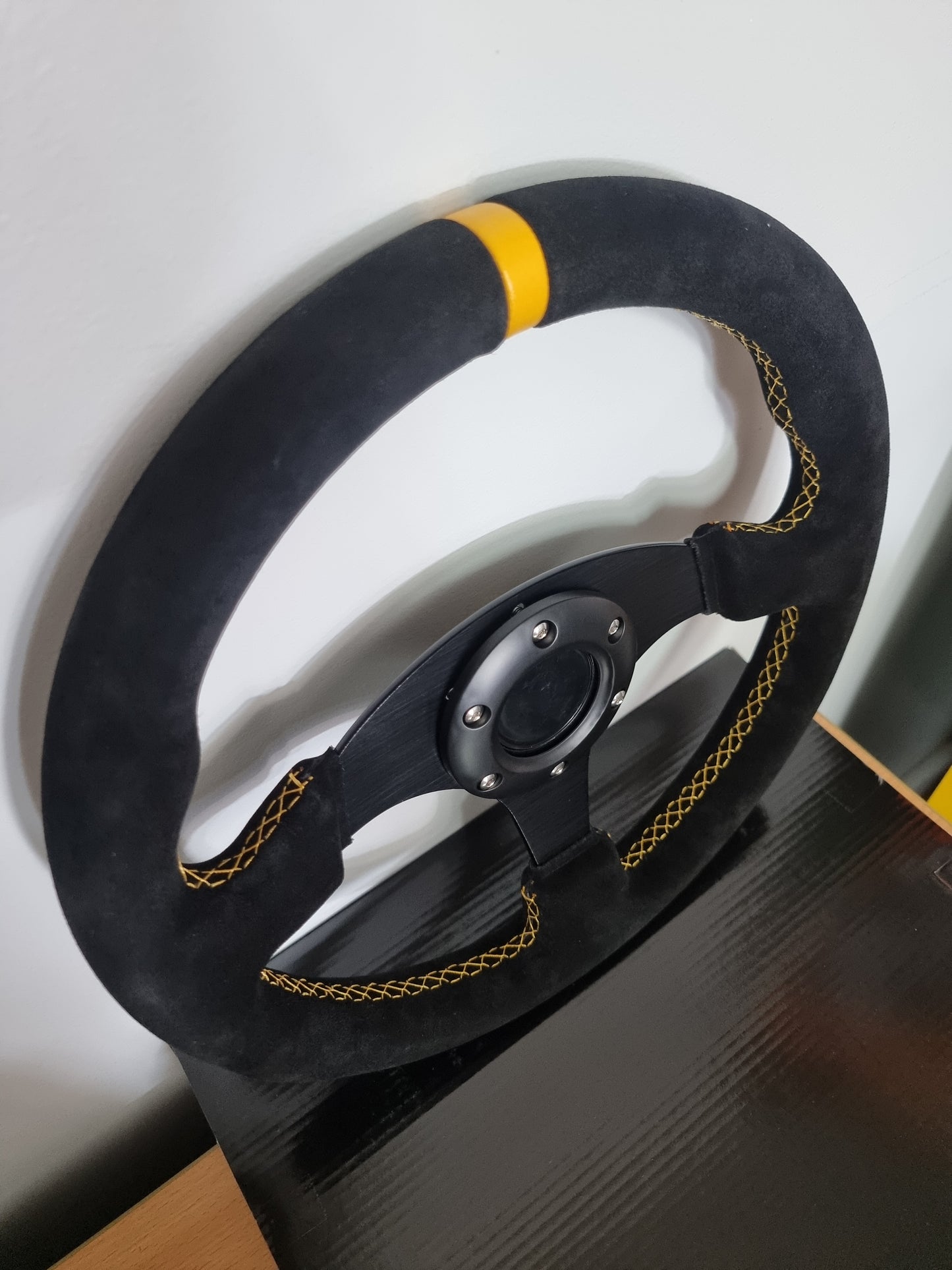 330mm Racing Flat Steering Wheel Suede