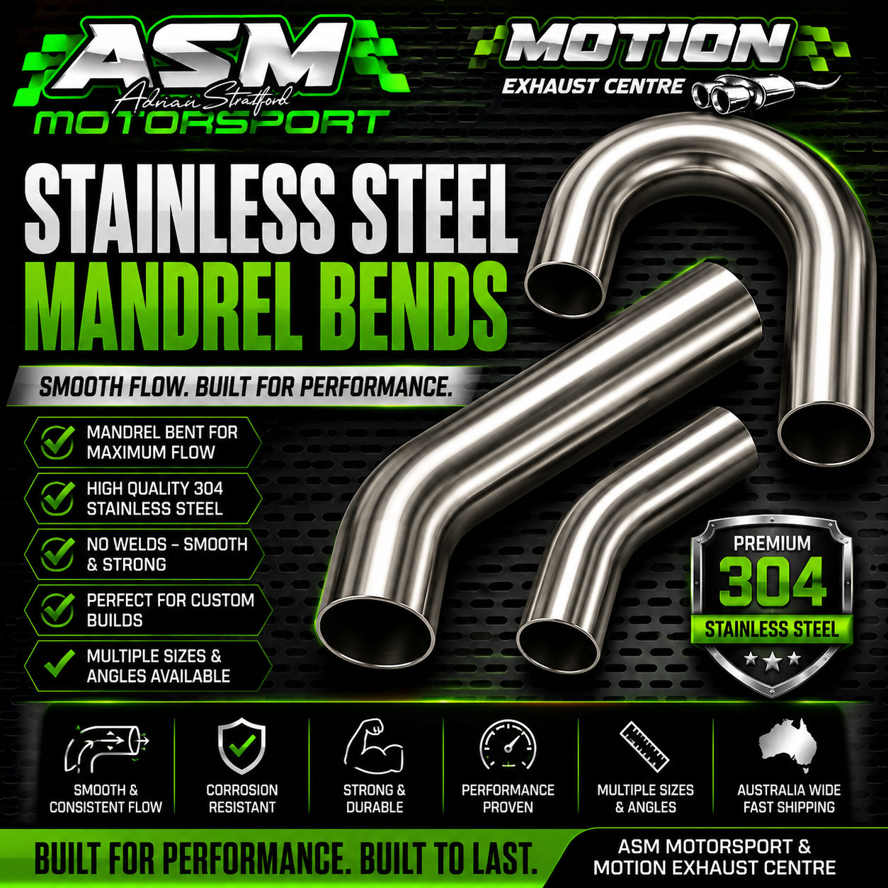 Stainless Steel Mandrel Bends | Exhaust Fabrication Bends Australia