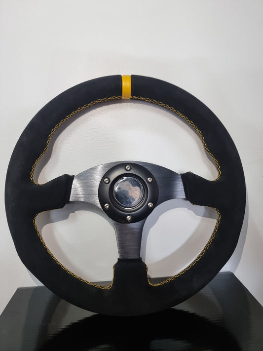 330mm Racing Flat Steering Wheel Suede