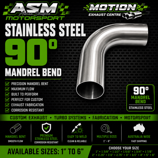 Stainless Steel 90° Mandrel Bend Exhaust Tube
