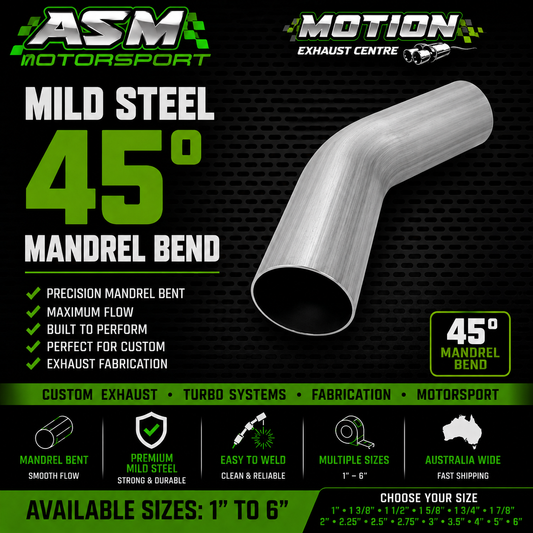 Mild Steel 45° Mandrel Bend Exhaust Tube
