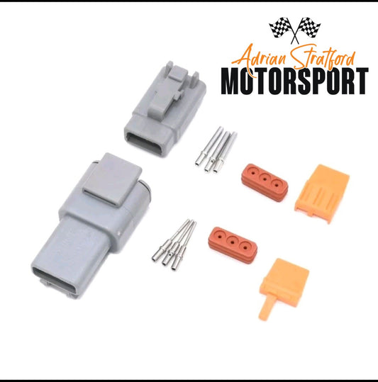 Deutsch DTM Style 3 Pin Connector Set With Genuine Pins